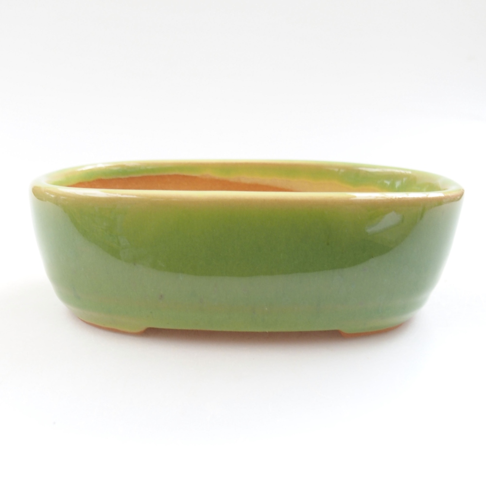 Ceramiczna miska bonsai 13 x 9 x 4 cm, kolor zielony