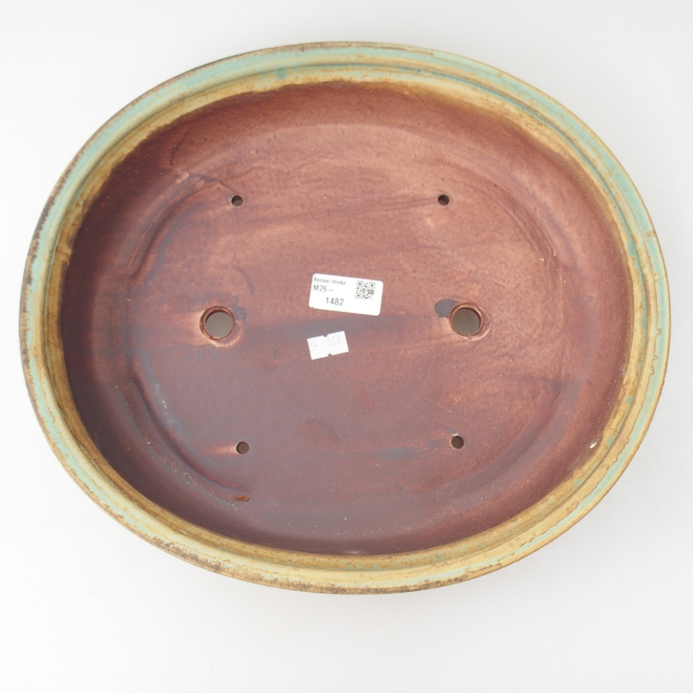 Ceramiczna miska do bonsai 32,5 x 28 x 7 cm, zielona