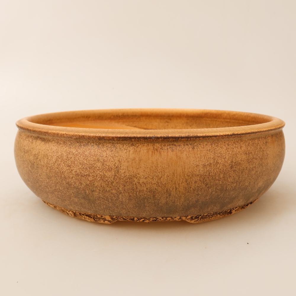 Ceramiczna miska do bonsai 24 x 24 x 7 cm, kolor brązowy