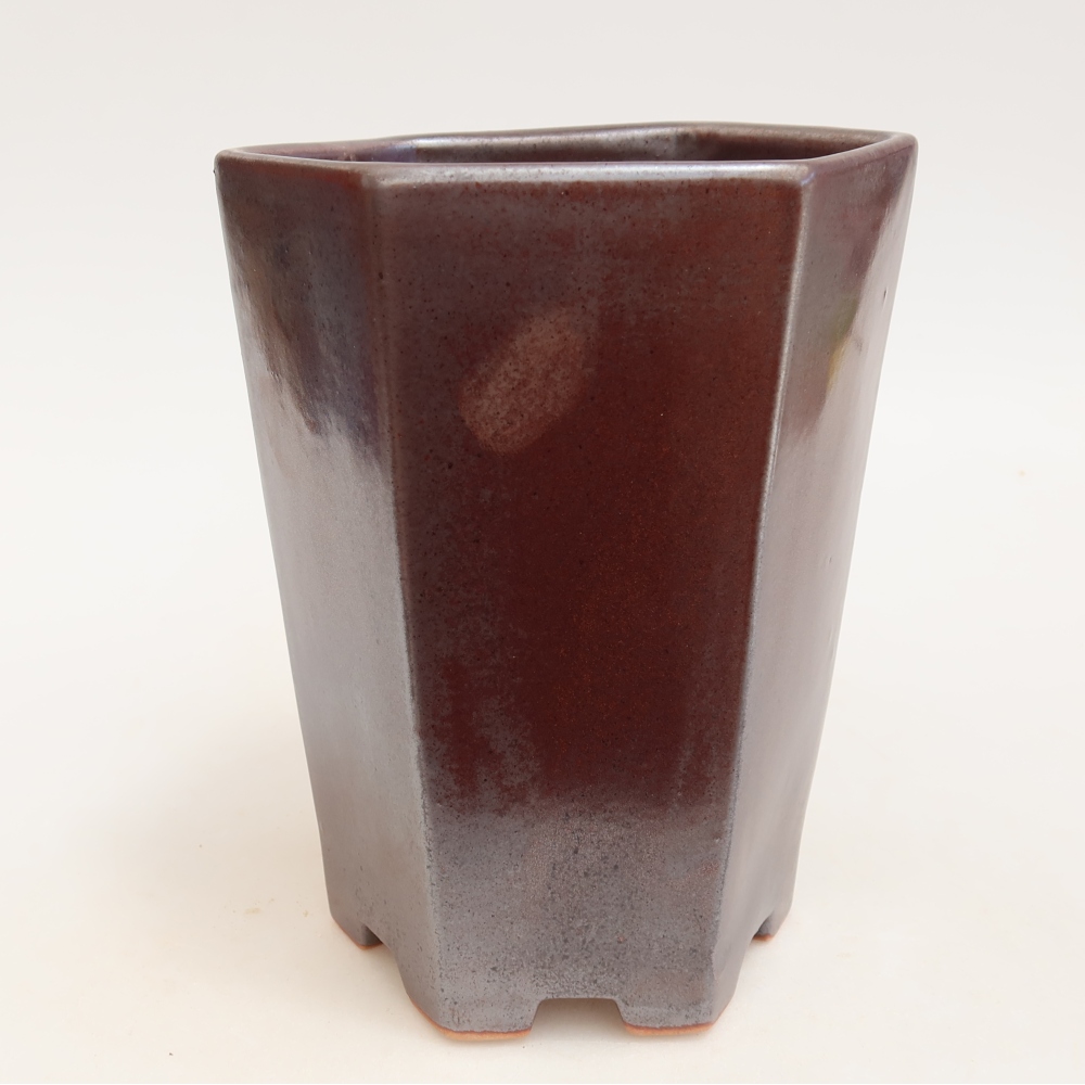 Ceramiczna miska do bonsai 13 x 12 x 17 cm, kolor metaliczny