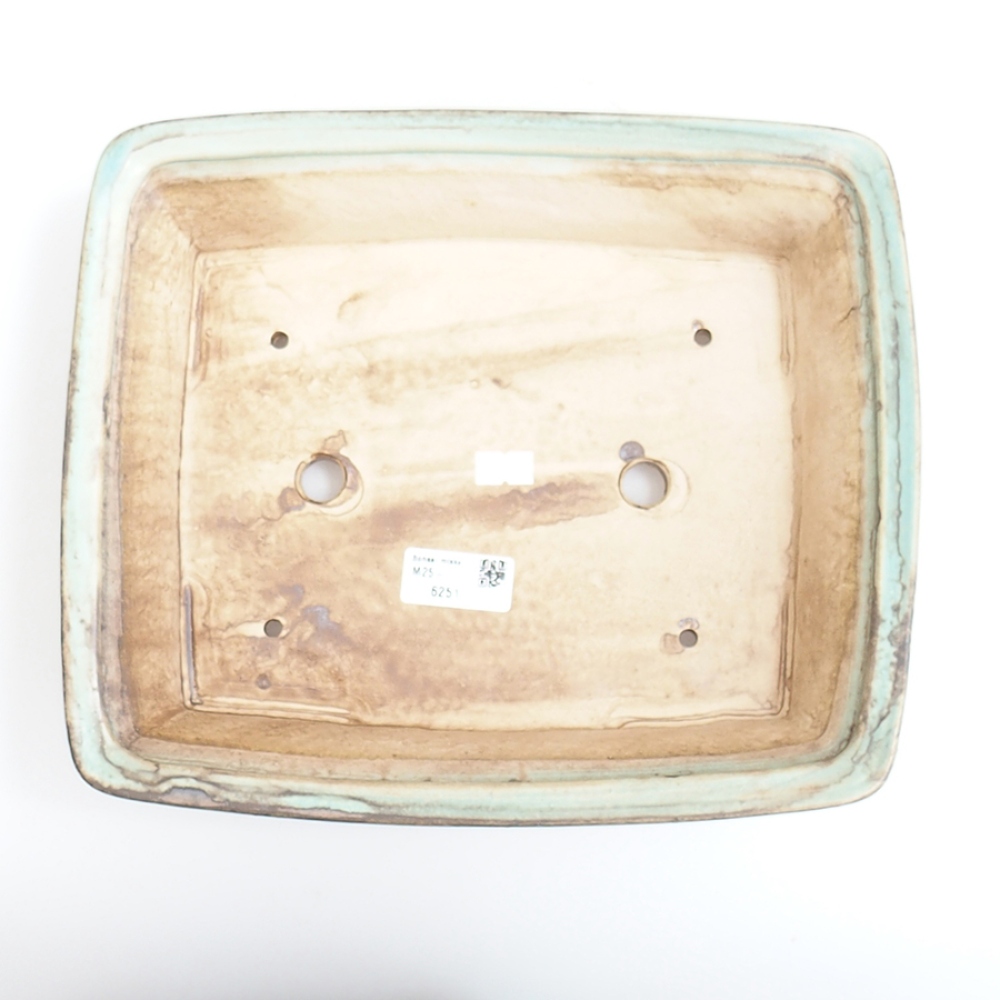 Ceramiczna miska na bonsai 29,5 x 25 x 7,5 cm, zielona