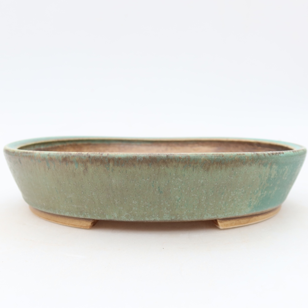 Ceramiczna miska do bonsai 21 x 19 x 4,5 cm, zielona