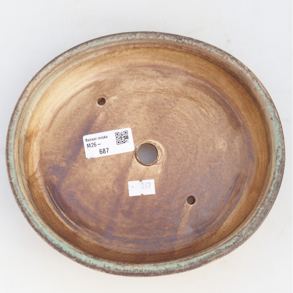 Ceramiczna miska do bonsai 21 x 19 x 4,5 cm, zielona