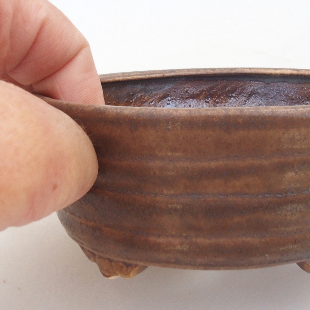 Ceramiczna miska do bonsai 10,5 x 9 x 4 cm, kolor brązowy