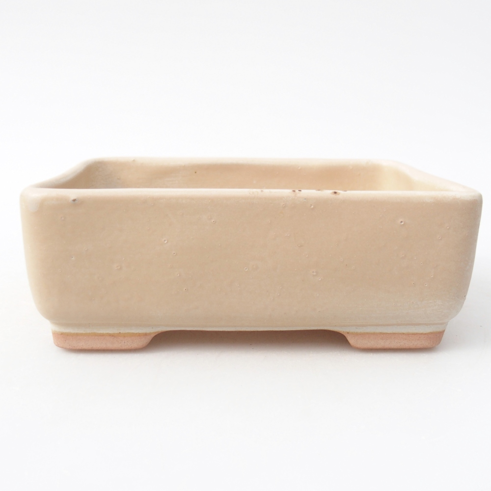 Ceramiczna miska na bonsai 14,5 x 11 x 5,5 cm, kolor beżowy