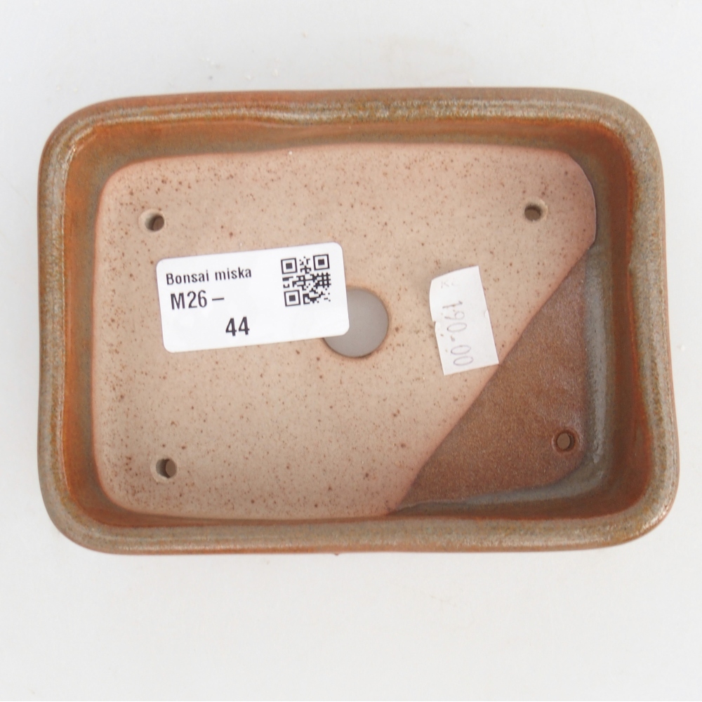 Ceramiczna miska do bonsai 12,5 x 9,5 x 3,5 cm, brązowa
