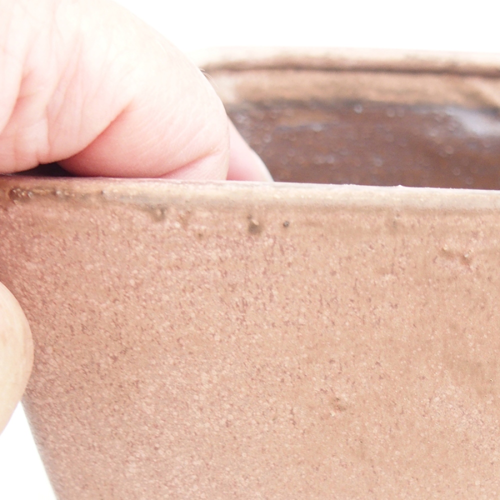 Ceramiczna miska do bonsai 15 x 15 x 9,5 cm, różowa