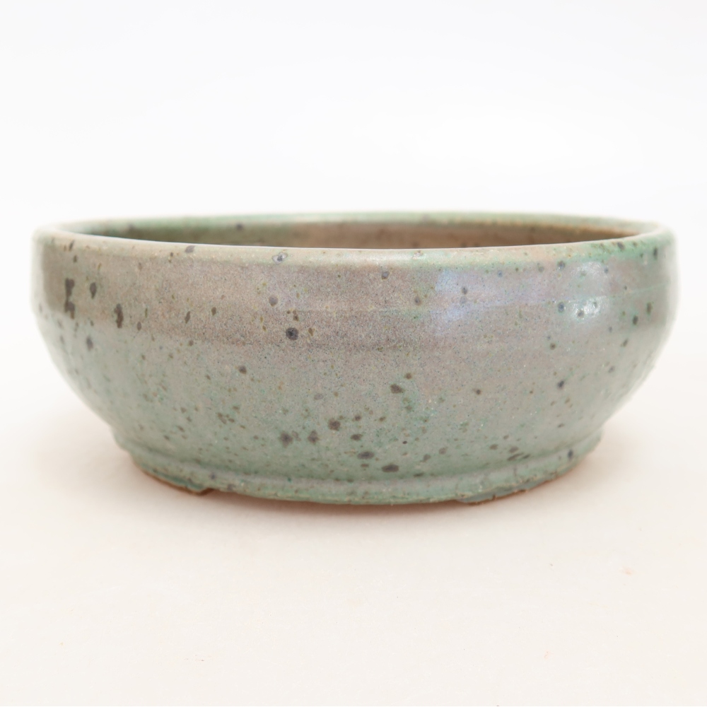 Ceramiczna miska do bonsai 14,5 x 14,5 x 5,5 cm, kolor zielony