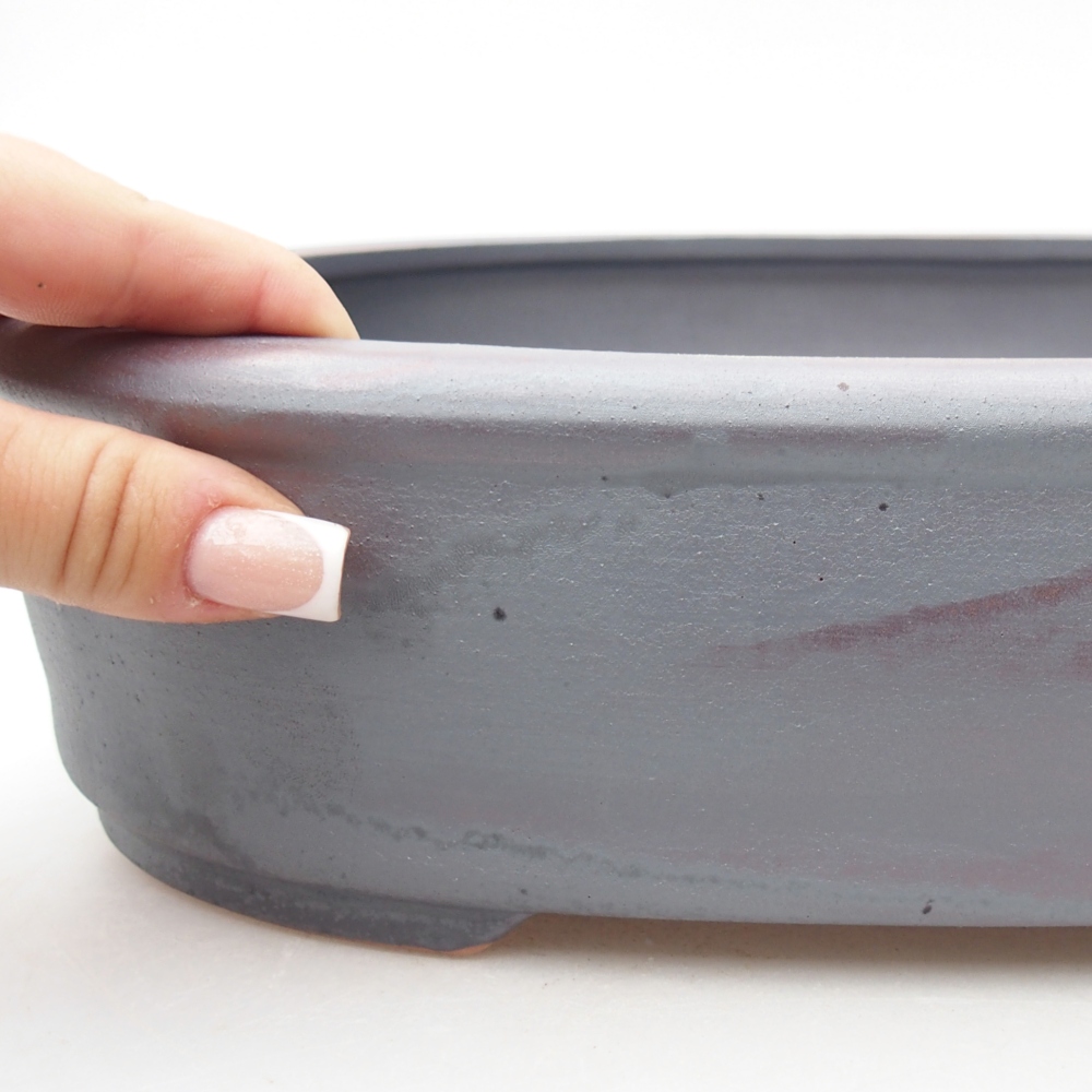 Ceramiczna miska bonsai 32 x 25 x 8 cm, kolor metaliczny