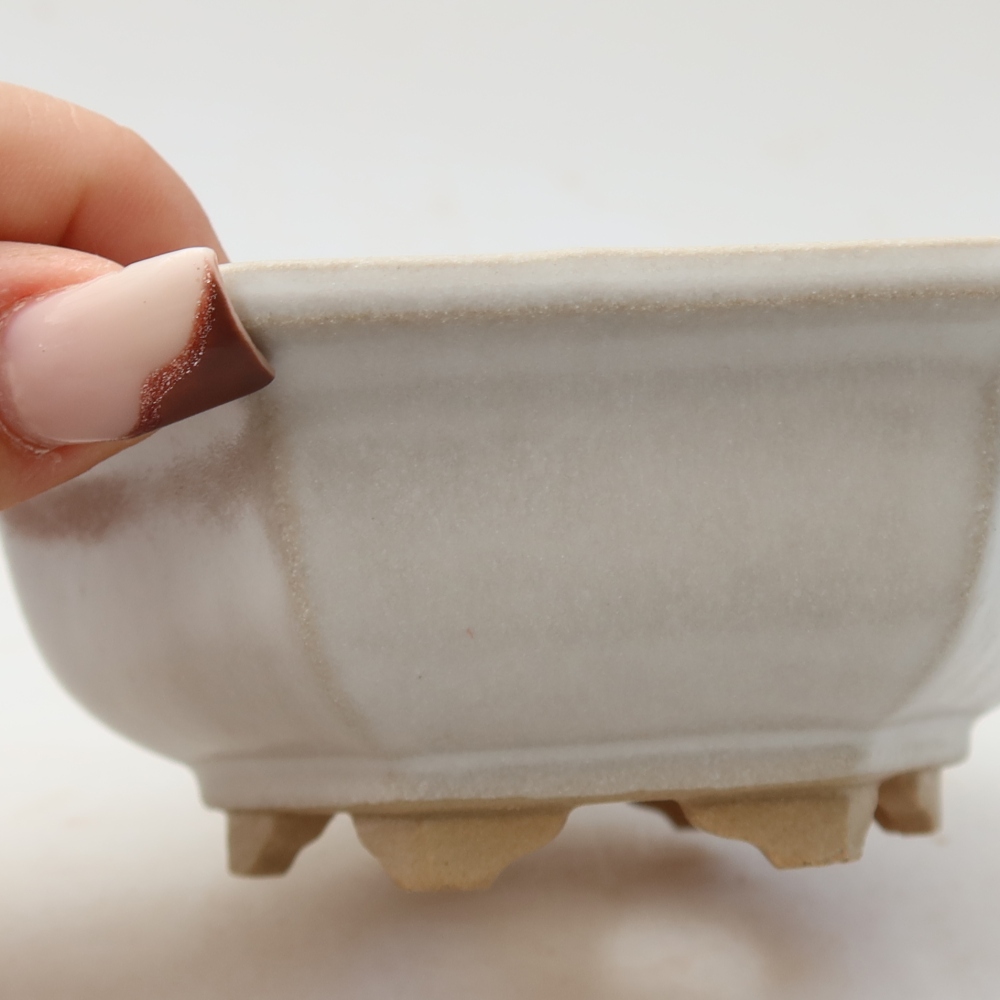 Ceramiczna miska do bonsai 12 x 10,5 x 4,5 cm, kolor biały
