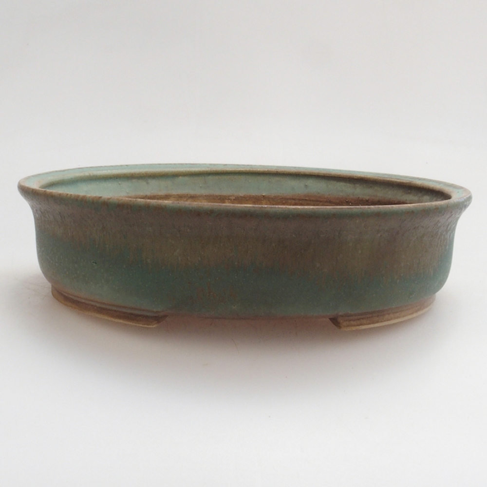 Ceramiczna miska do bonsai 17 x 15 x 4 cm, kolor zielony