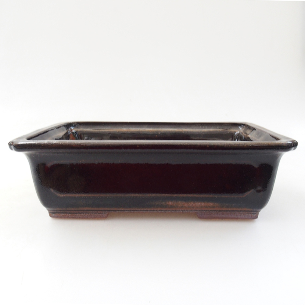 Ceramiczna miska bonsai 15,5 x 12 x 5,5 cm, kolor czarny