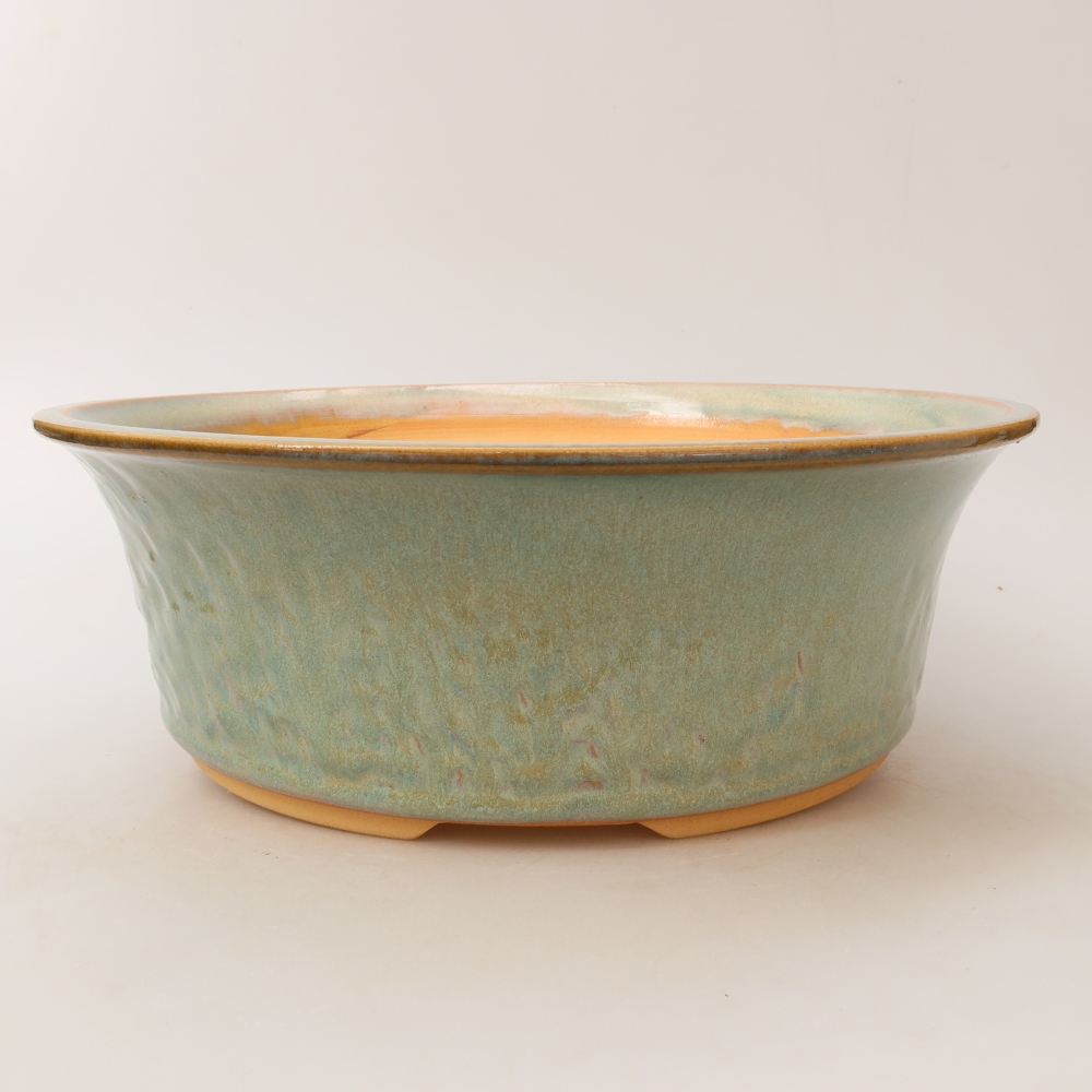 Ceramiczna miska do bonsai 29 x 29 x 9,5 cm, kolor zielony