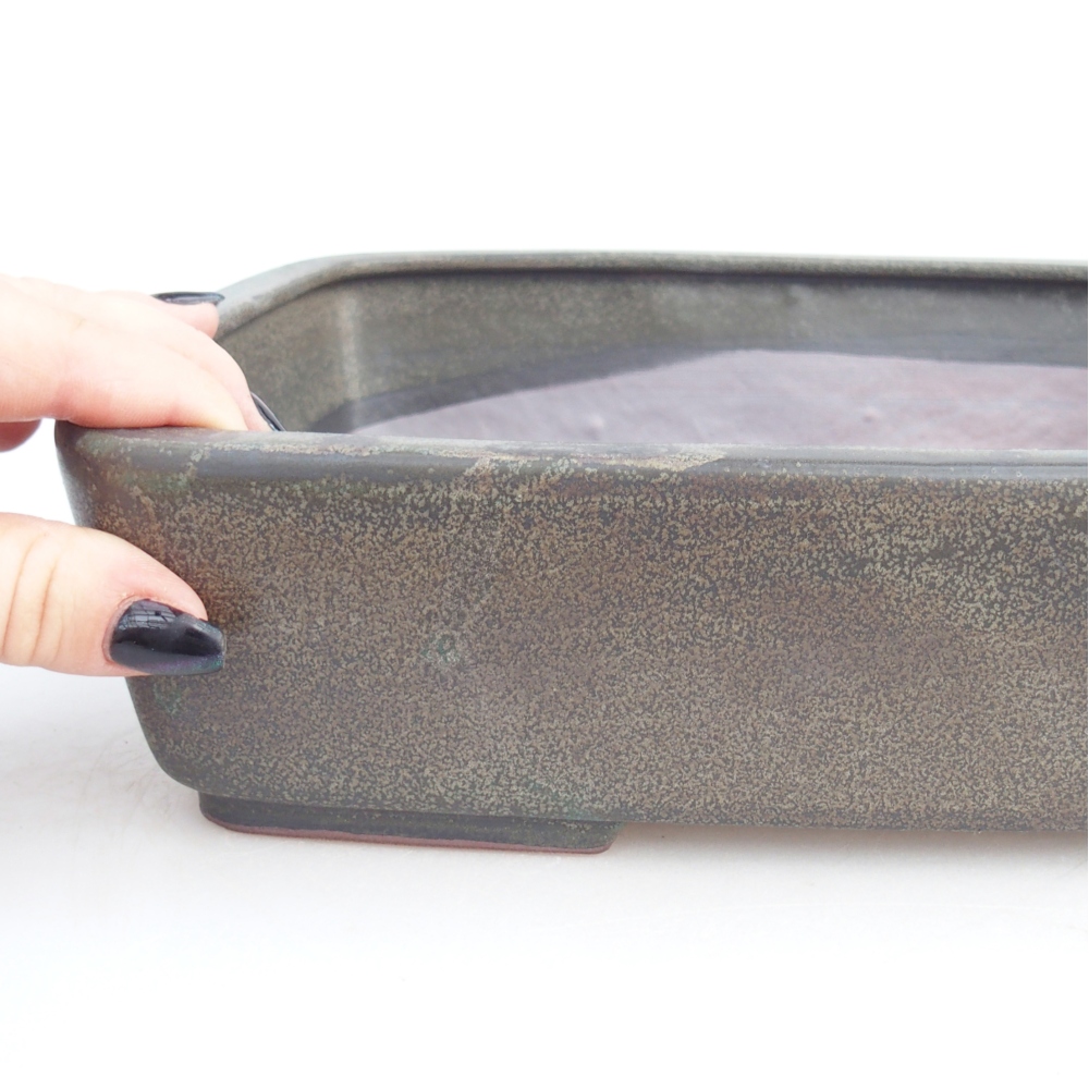 Ceramiczna miska do bonsai 26,5 x 20,5 x 7 cm, szara