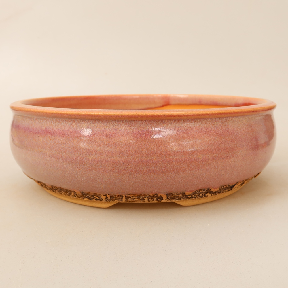Ceramiczna miska do bonsai 23 x 23 x 7 cm, kolor różowy