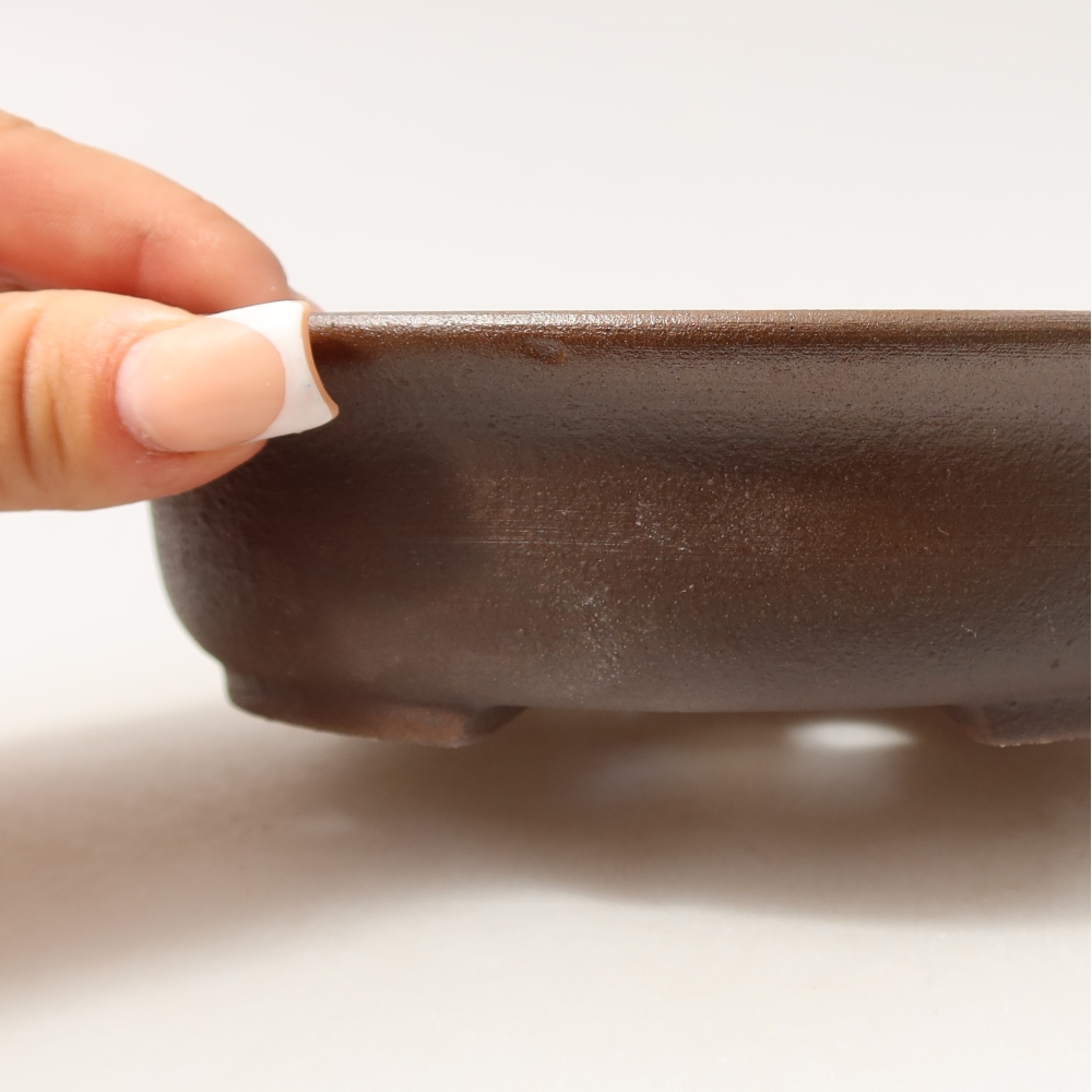 Ceramiczna miska do bonsai 15,5 x 14,5 x 4 cm, kolor brązowy