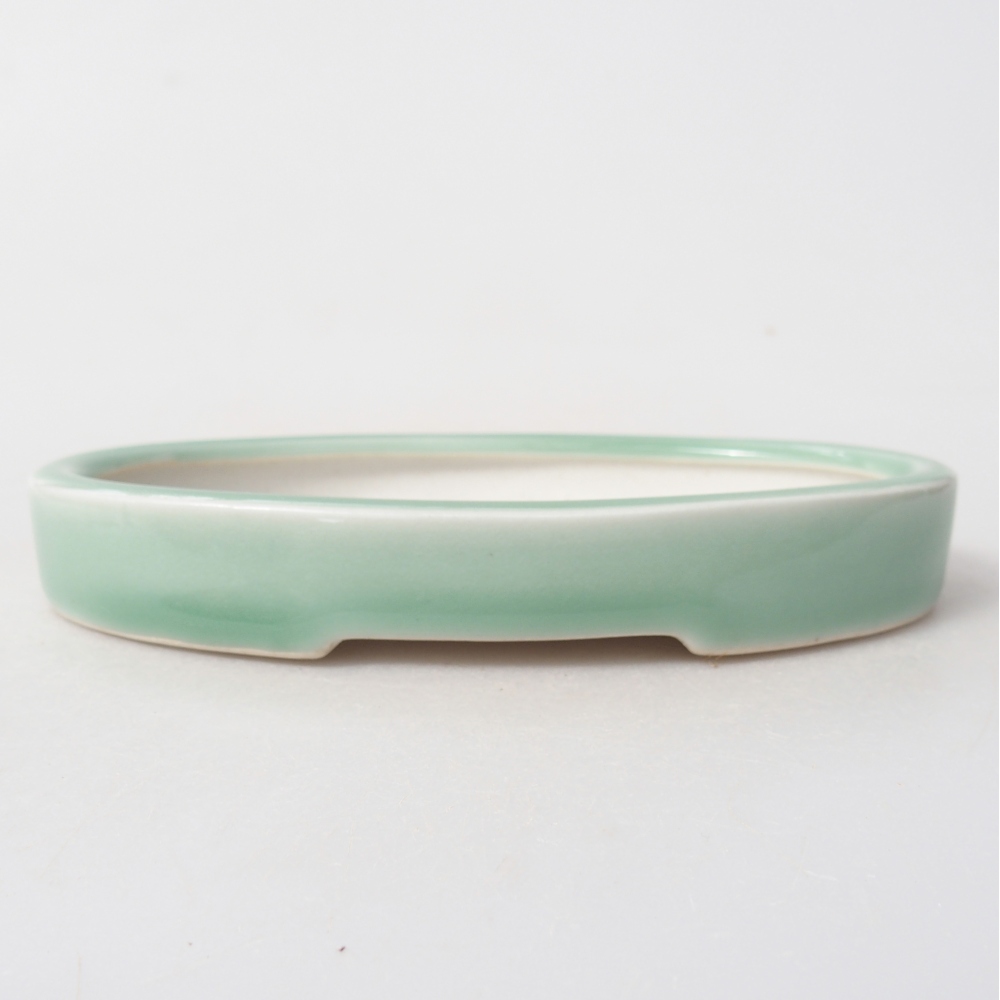 Ceramiczna miska do bonsai 15,5 x 10 x 2 cm, zielona