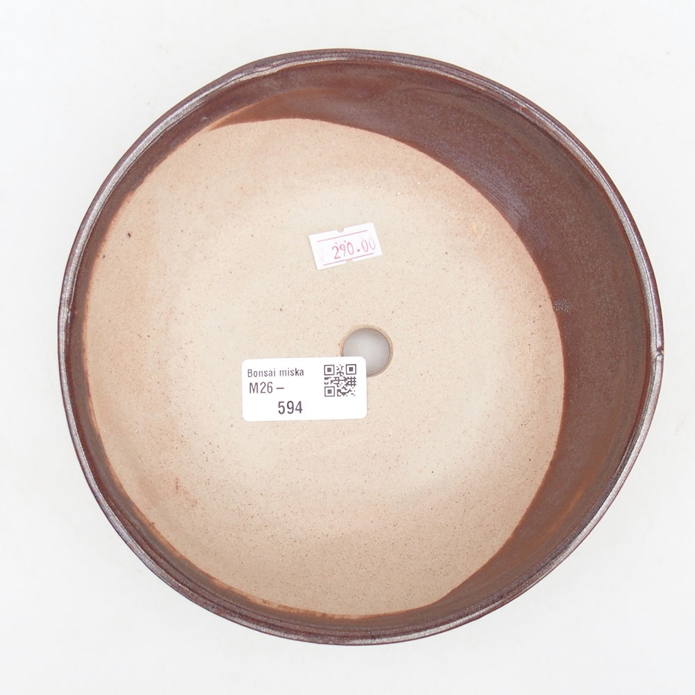 Ceramiczna miska do bonsai 17,5 x 17,5 x 4,5 cm, brązowa