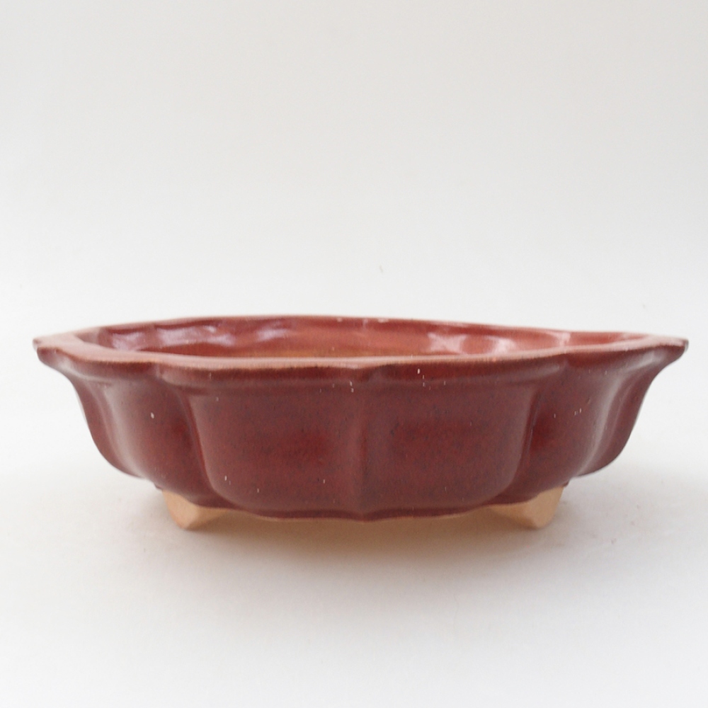 Ceramiczna miska bonsai 18 x 18 x 5 cm, kolor różowy