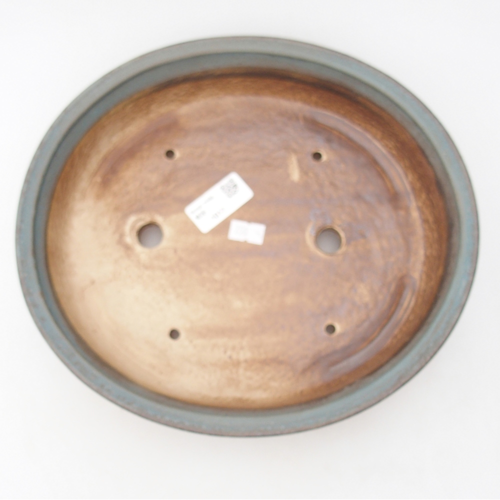 Ceramiczna miska na bonsai 26 x 23,5 x 5,5 cm, kolor niebieski