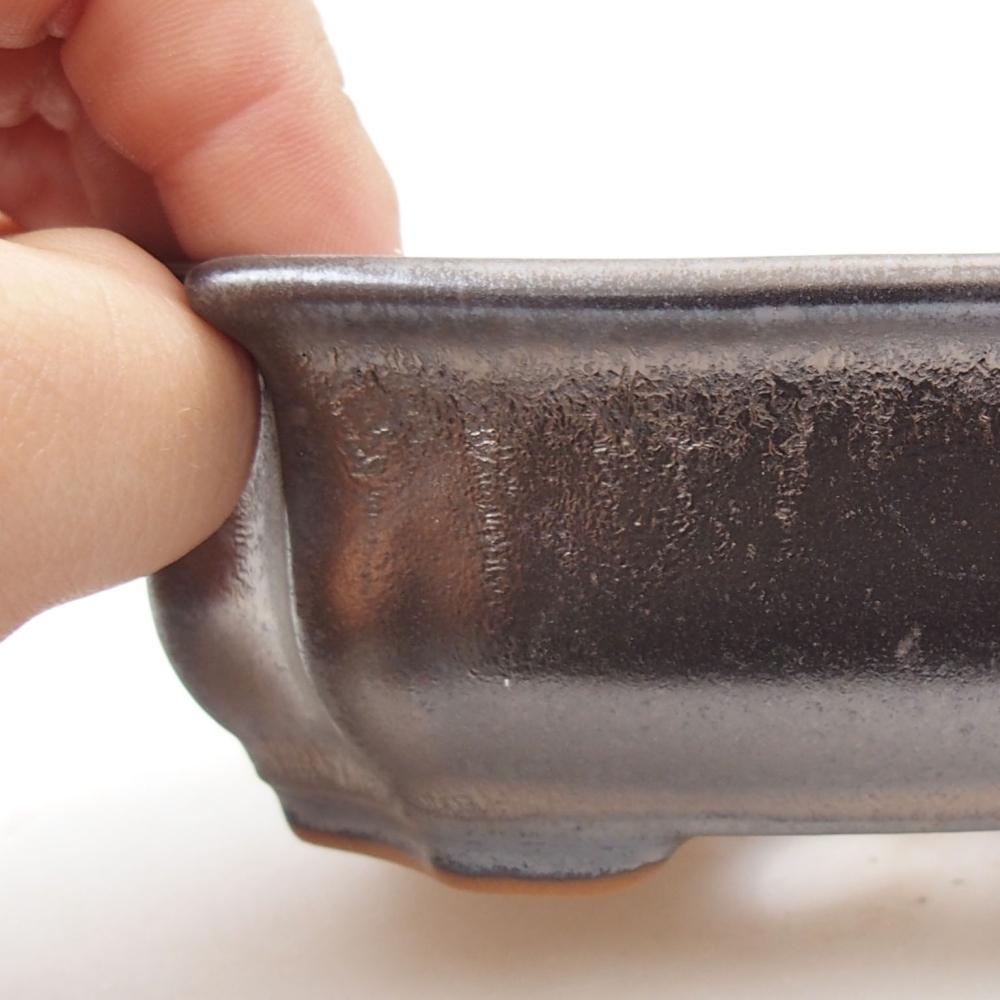 Ceramiczna miska bonsai 12 x 9 x 4,5 cm, kolor metaliczny