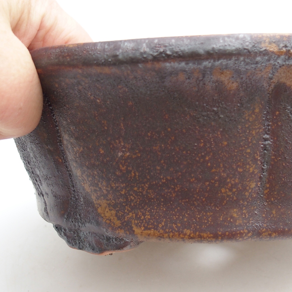 Ceramiczna miska na bonsai 26 x 26 x 8 cm, brązowa