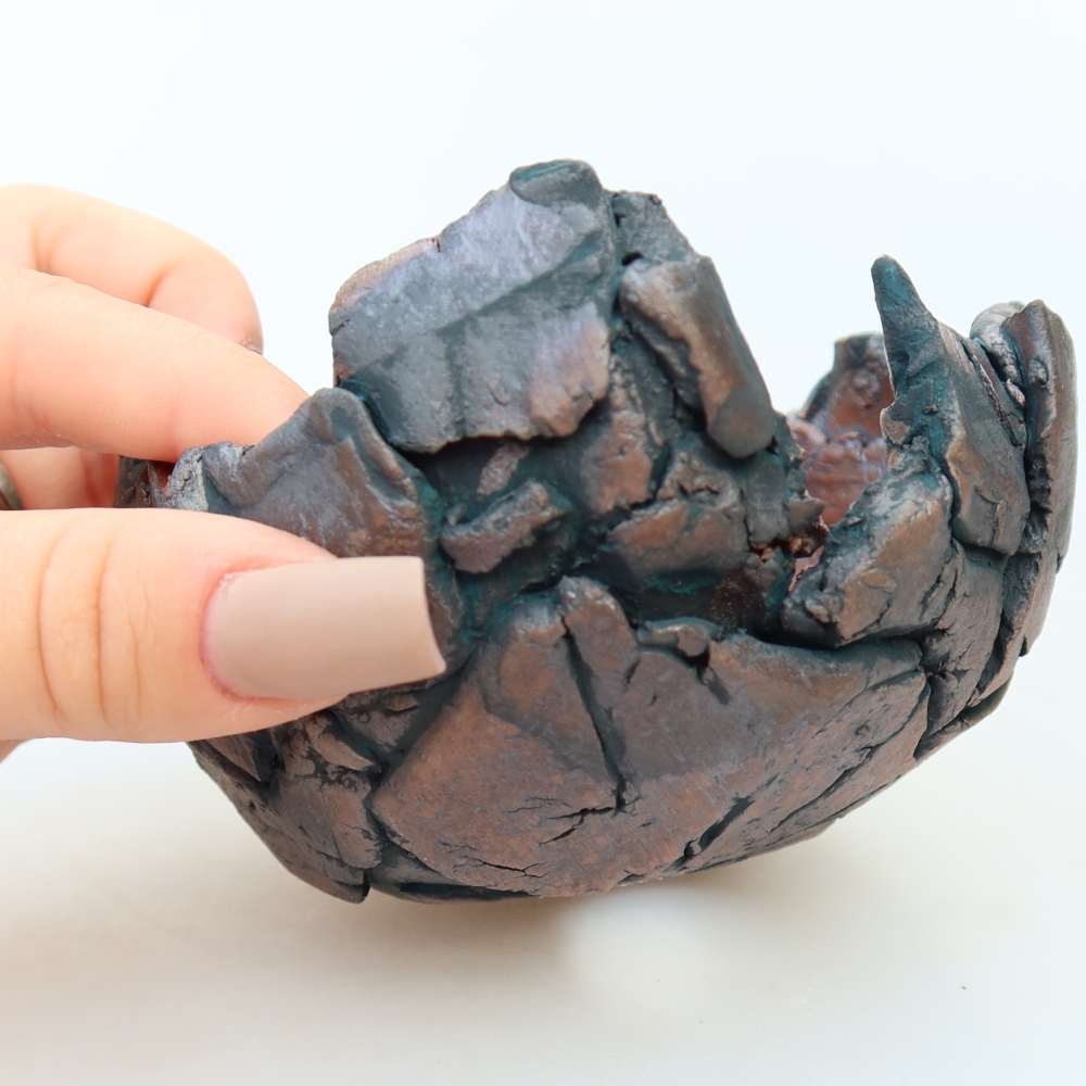 Ceramiczna skorupka  10,5 x 10,5 x 7 cm, kolor zielony