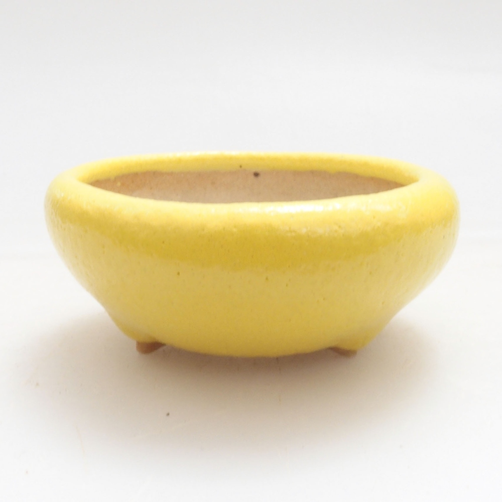 Ceramiczna miska bonsai 5 x 5 x 2 cm, żółta