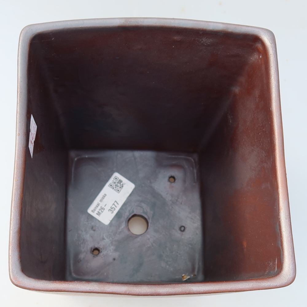 Ceramiczna miska do bonsai 15 x 15 x 19,5 cm, kolor metaliczny