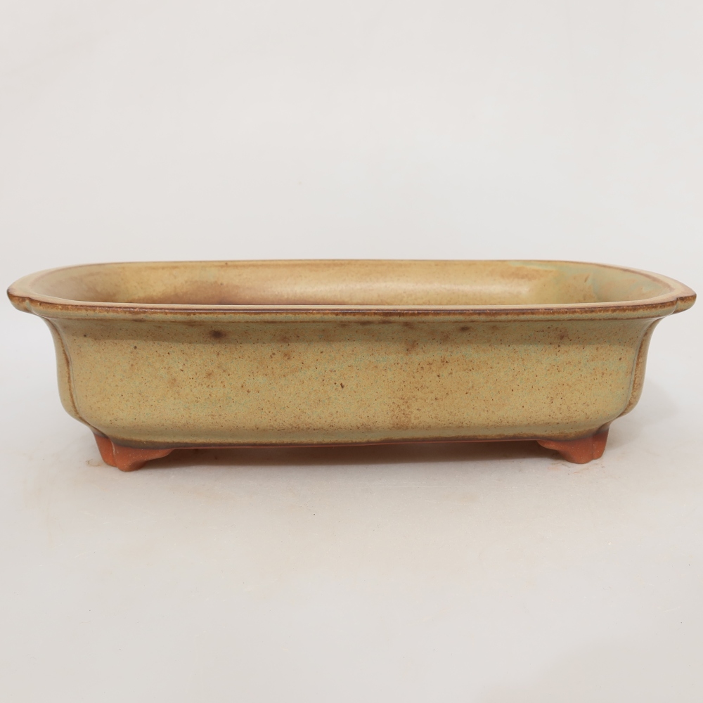 Ceramiczna miska  24 x 17 x 6 cm, kolor zielono-beżowy