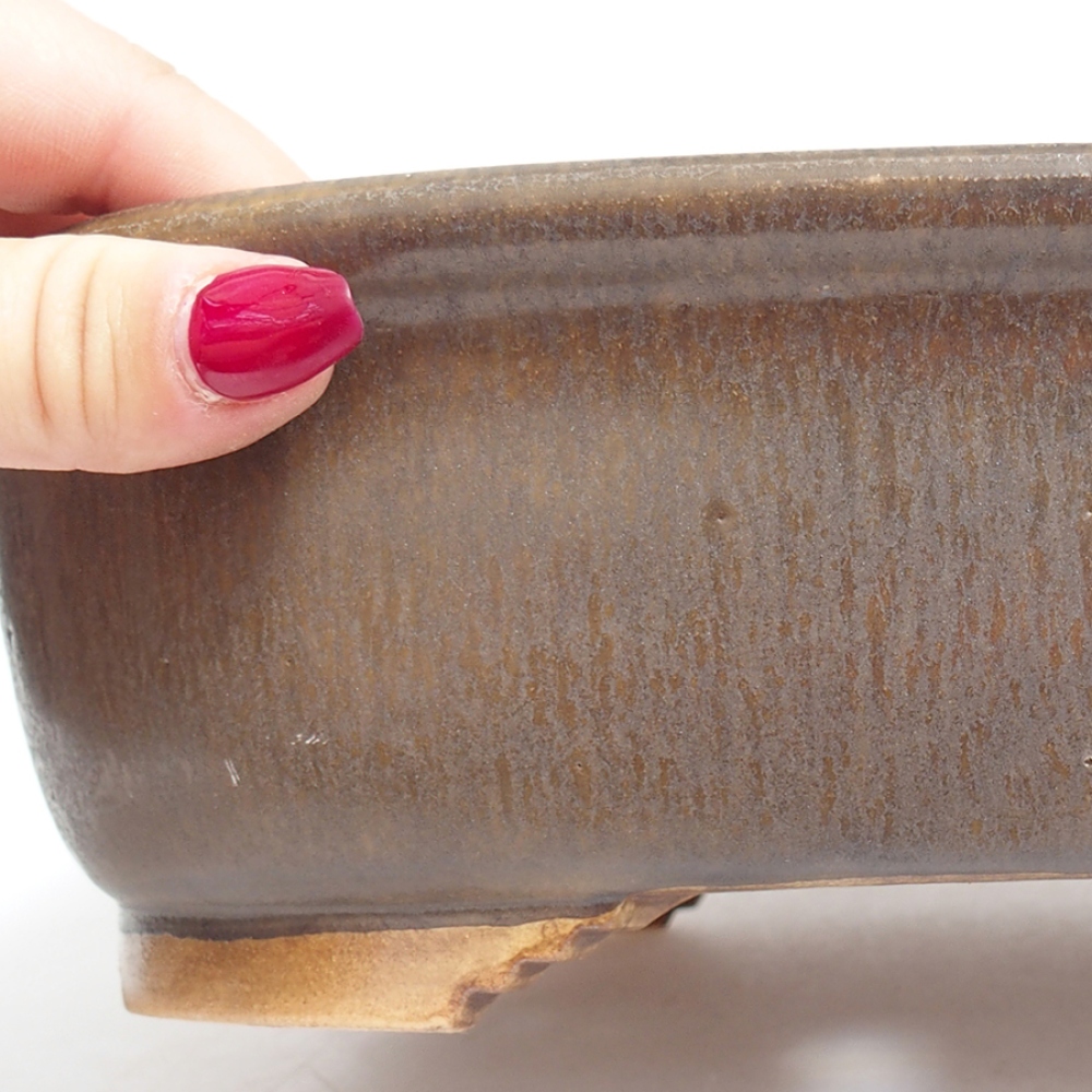 Ceramiczna miska do bonsai  25 x 21 x 7,5  cm, kolor brązowy