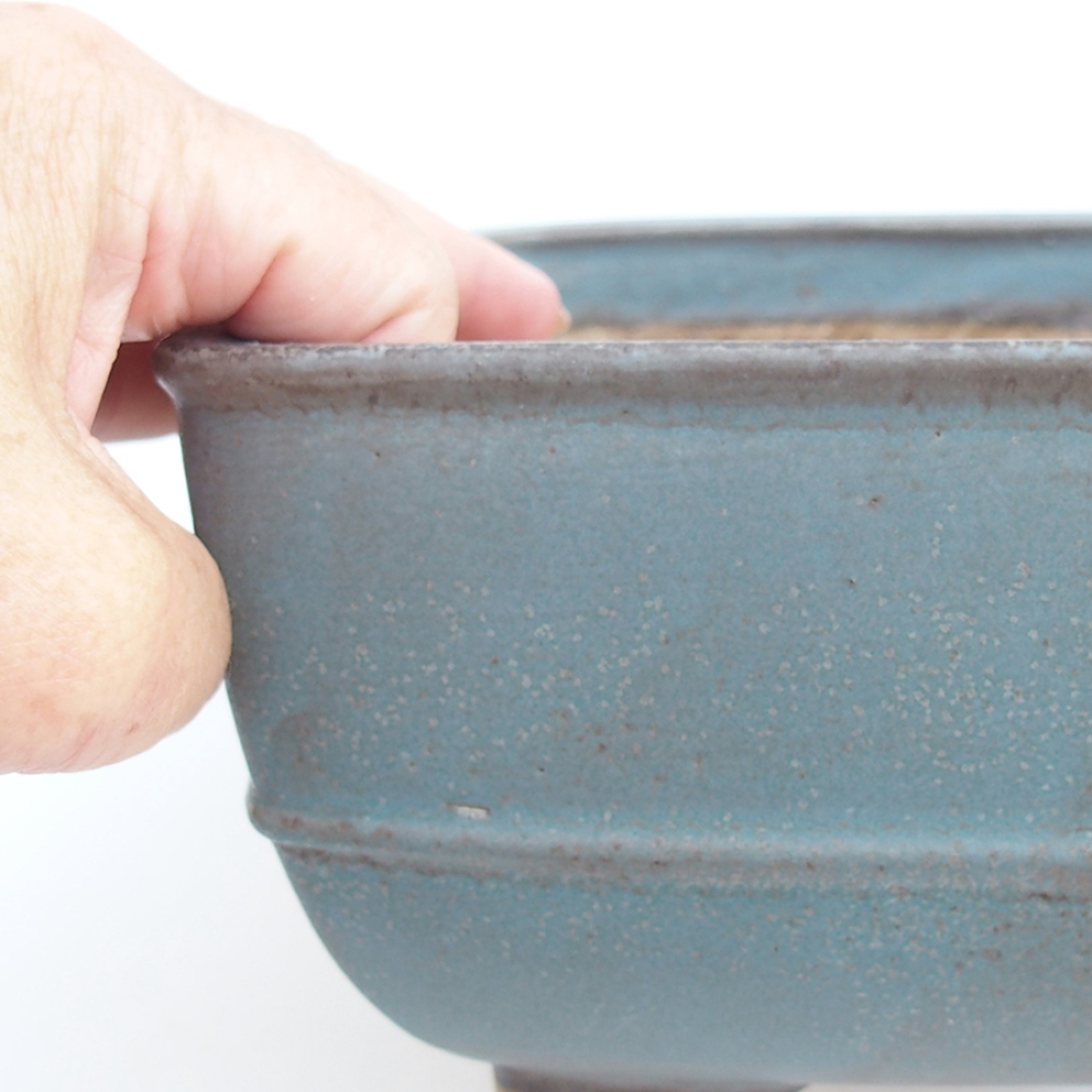 Ceramiczna miska bonsai 16 x 16 x 9 cm, kolor niebieski