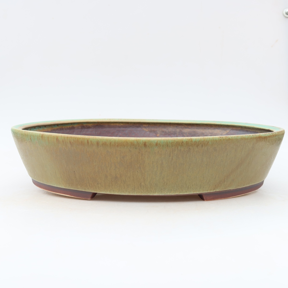 Ceramiczna miska do bonsai 32 x 28 x 6,5 cm, kolor zielony