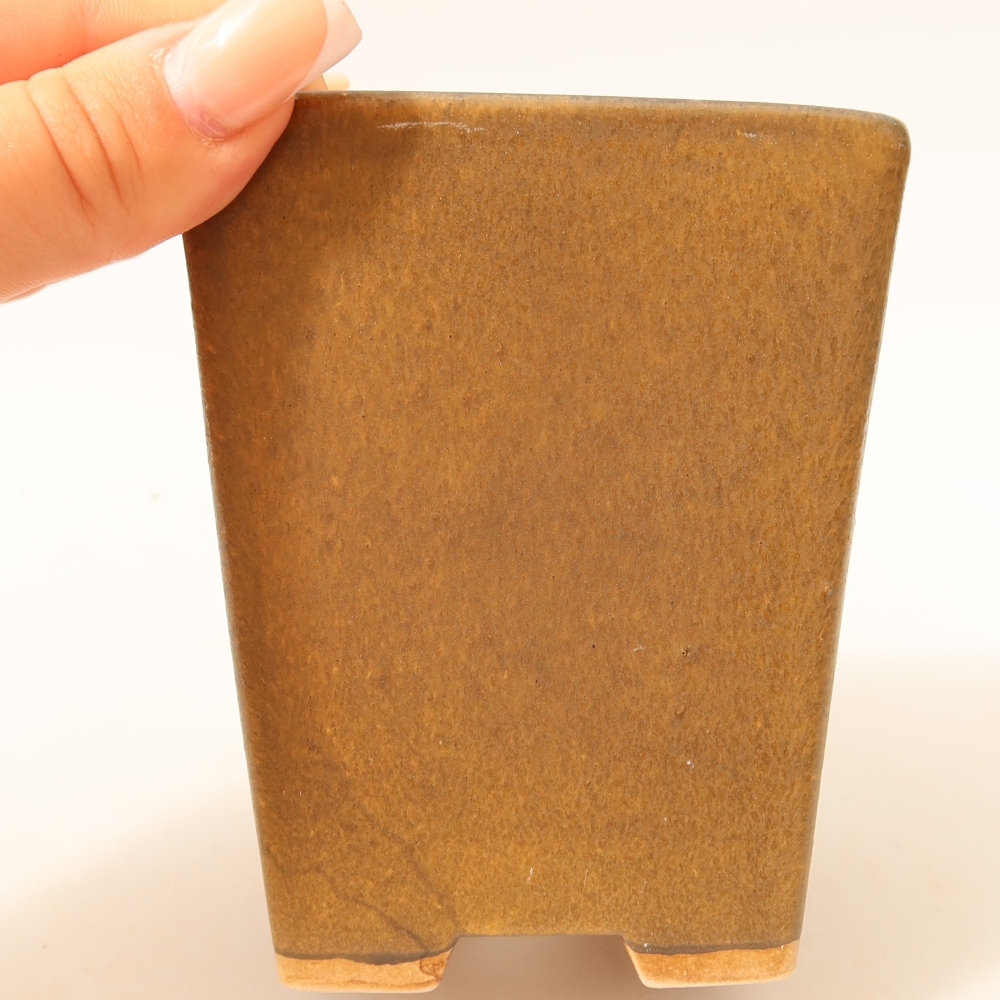 Ceramiczna miska do bonsai 8,5 x 8,5 x 10,5 cm, kolor brązowy