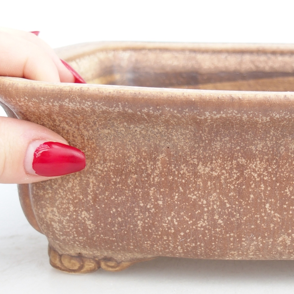 Ceramiczna miska na bonsai 25 x 20 x 7,5 cm, różowa