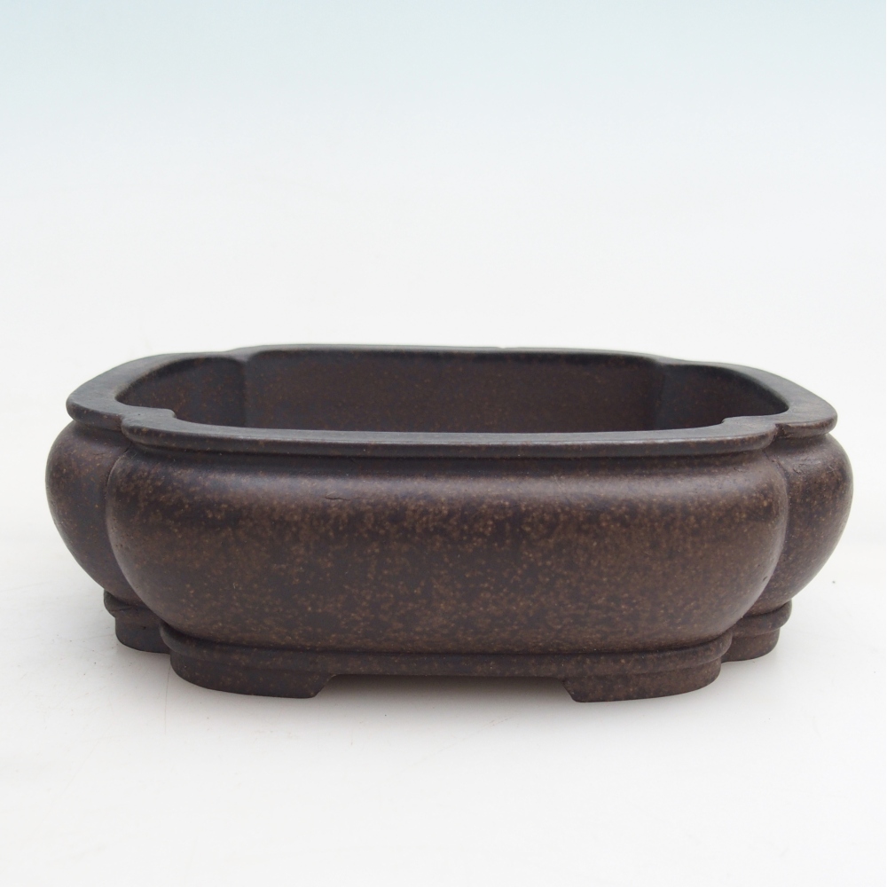 Ceramiczna miska bonsai 14 x 11 x 4,5 cm, kolor brązowo-ochrowy