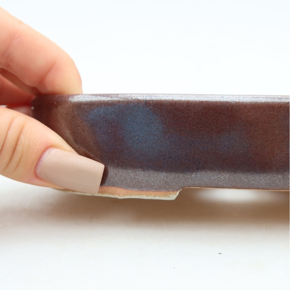 Ceramiczna miseczka do bonsai 16 x 11 x 3,5 cm, kolor brązowy