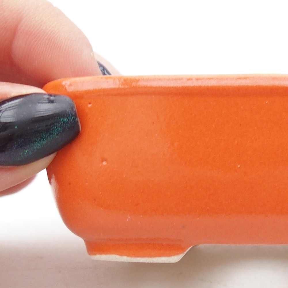 Mini miska do bonsai 8 x 6 x 3 cm, pomarańczowa