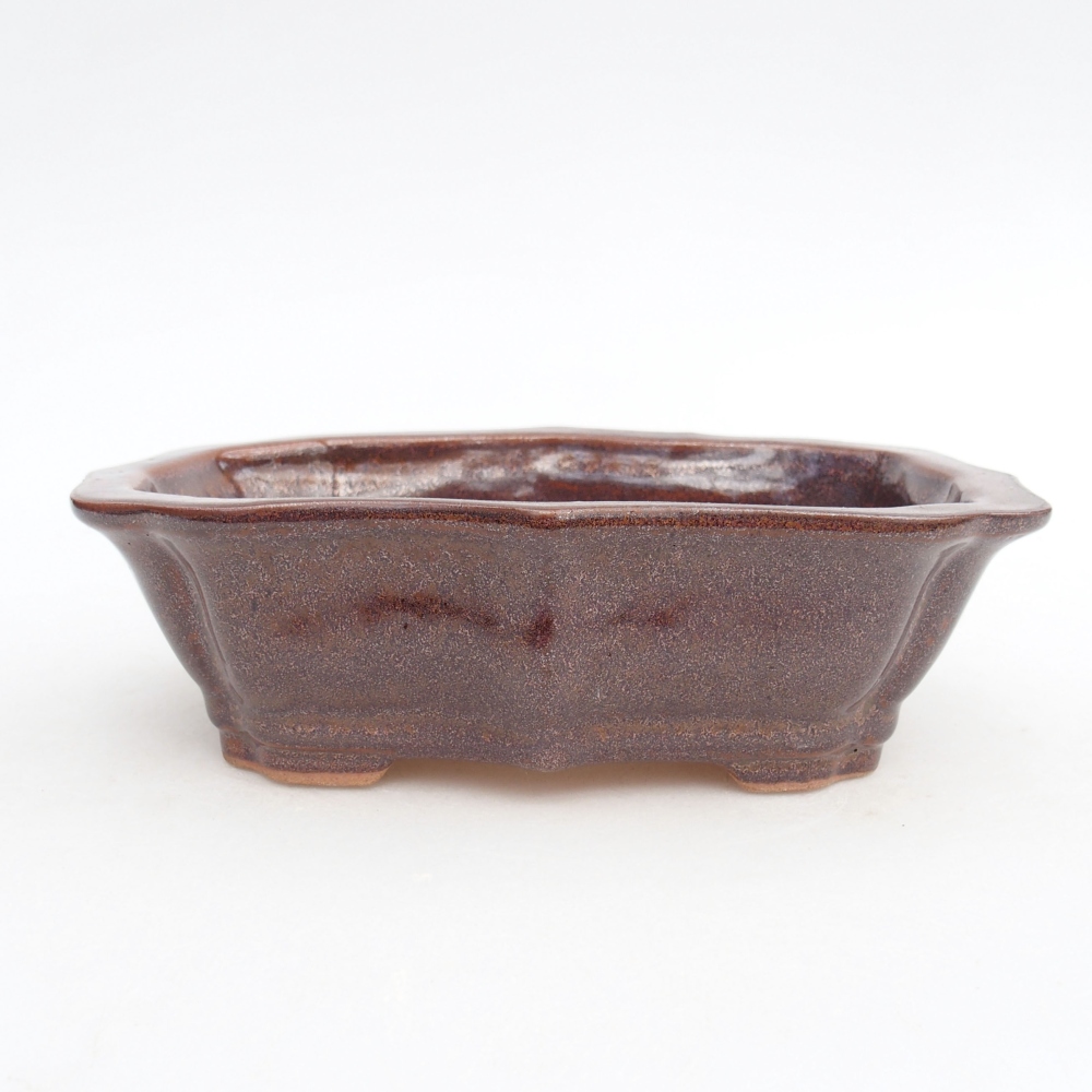 Ceramiczna miska bonsai 15,5 x 11,5 x 4,5 cm, kolor brązowy