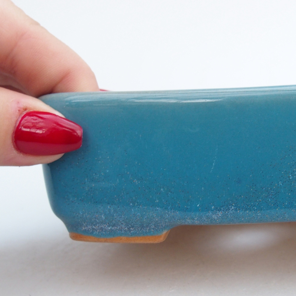 Ceramiczna miska do bonsai 12 x 10 x 4 cm, kolor niebieski