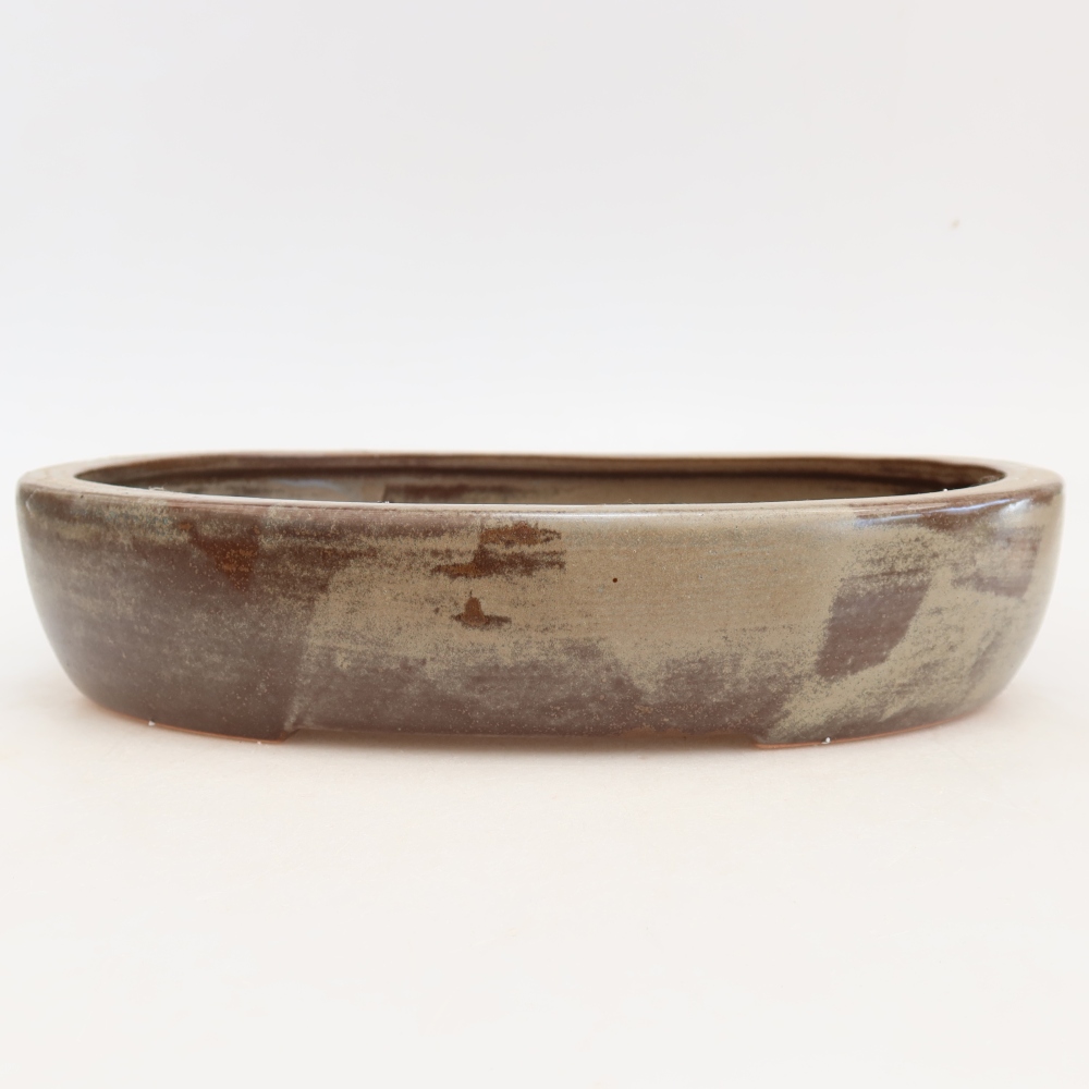 Ceramiczna miska na bonsai 27 x 21 x 5,5 cm, brązowa