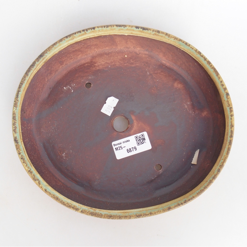 Ceramiczna miska do bonsai 22,5 x 20 x 4,5 cm, zielona