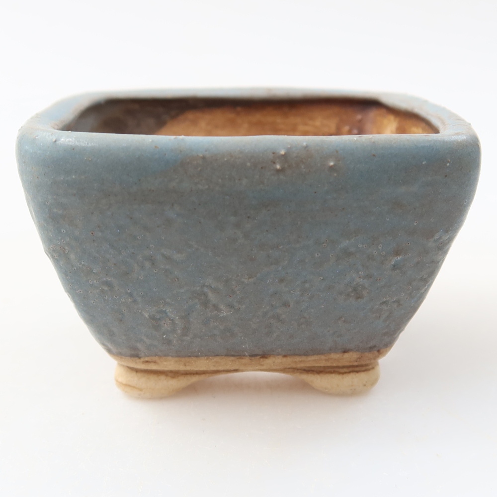 Ceramiczna miska do bonsai 6 x 6 x 4 cm, kolor niebieski