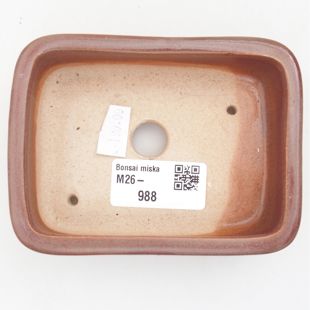 Ceramiczna miska na bonsai 11 x 8 x 3 cm, bordowa