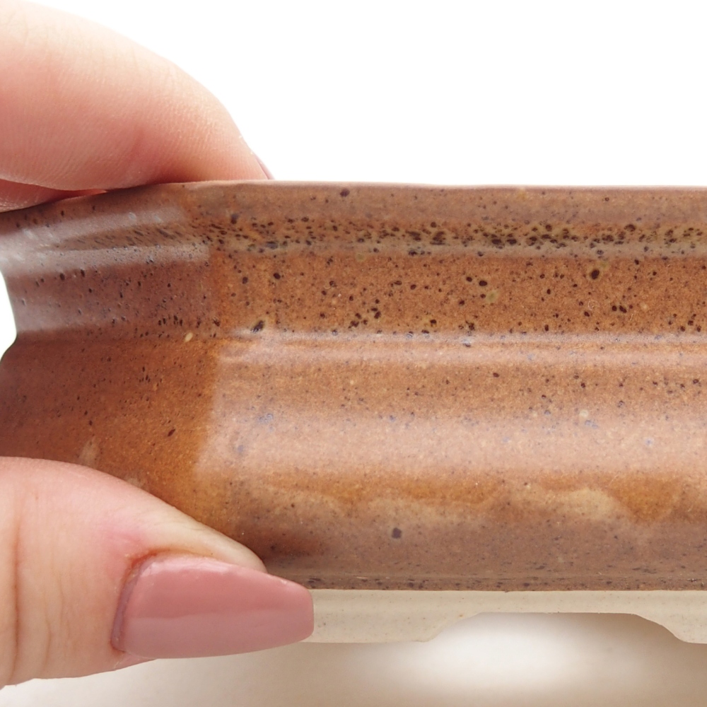 Ceramiczna miska do bonsai 13,5 x 13,5 x 4,5 cm, brązowa