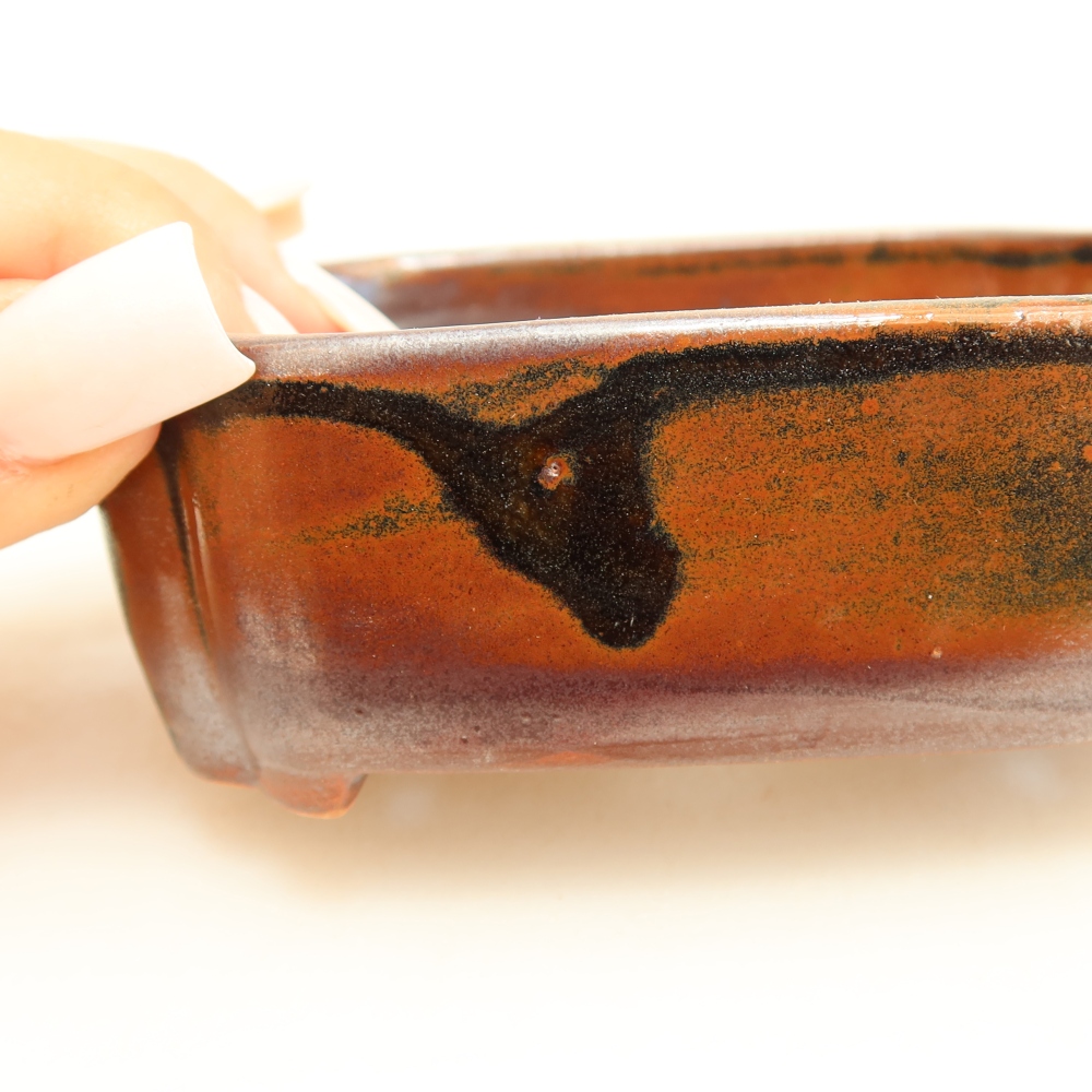 Ceramiczna miska do bonsai 10,5 x 8 x 4 cm, kolor brązowy