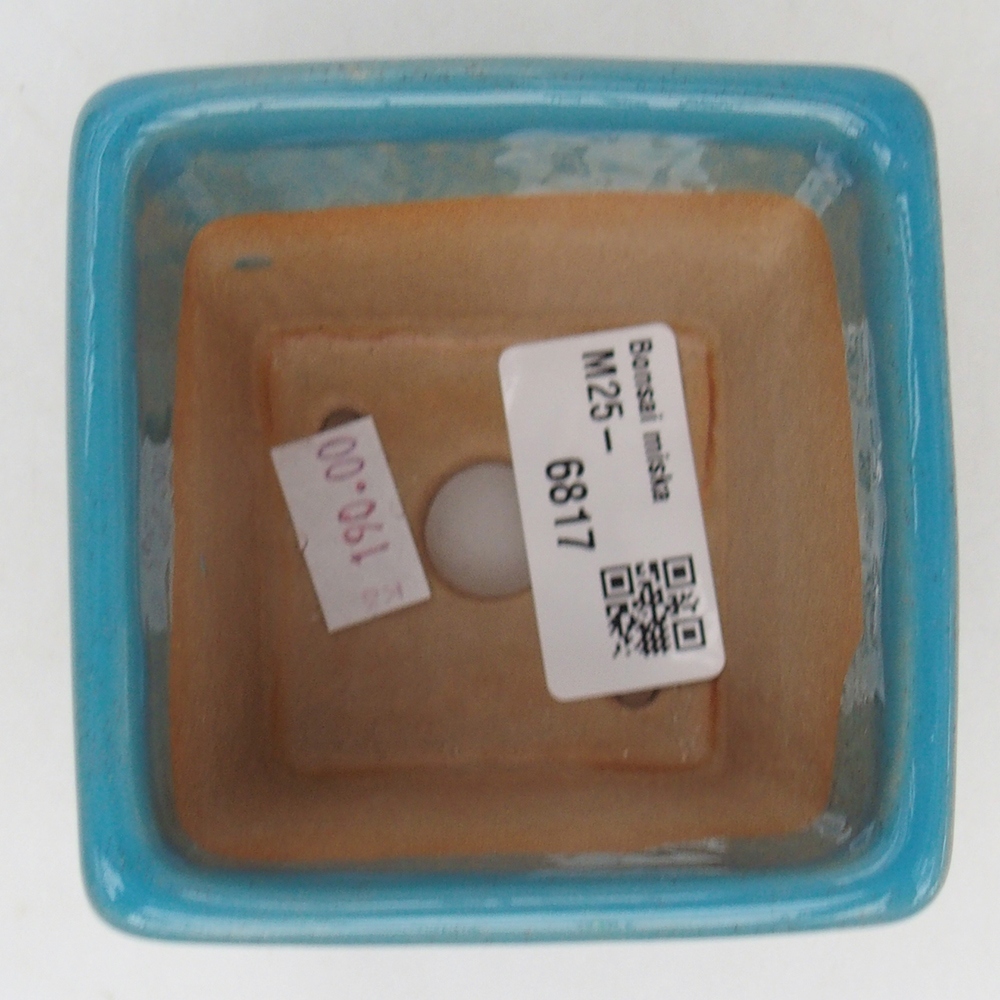 Ceramiczna miska na bonsai 7,5 x 7,5 x 7 cm, kolor niebieski