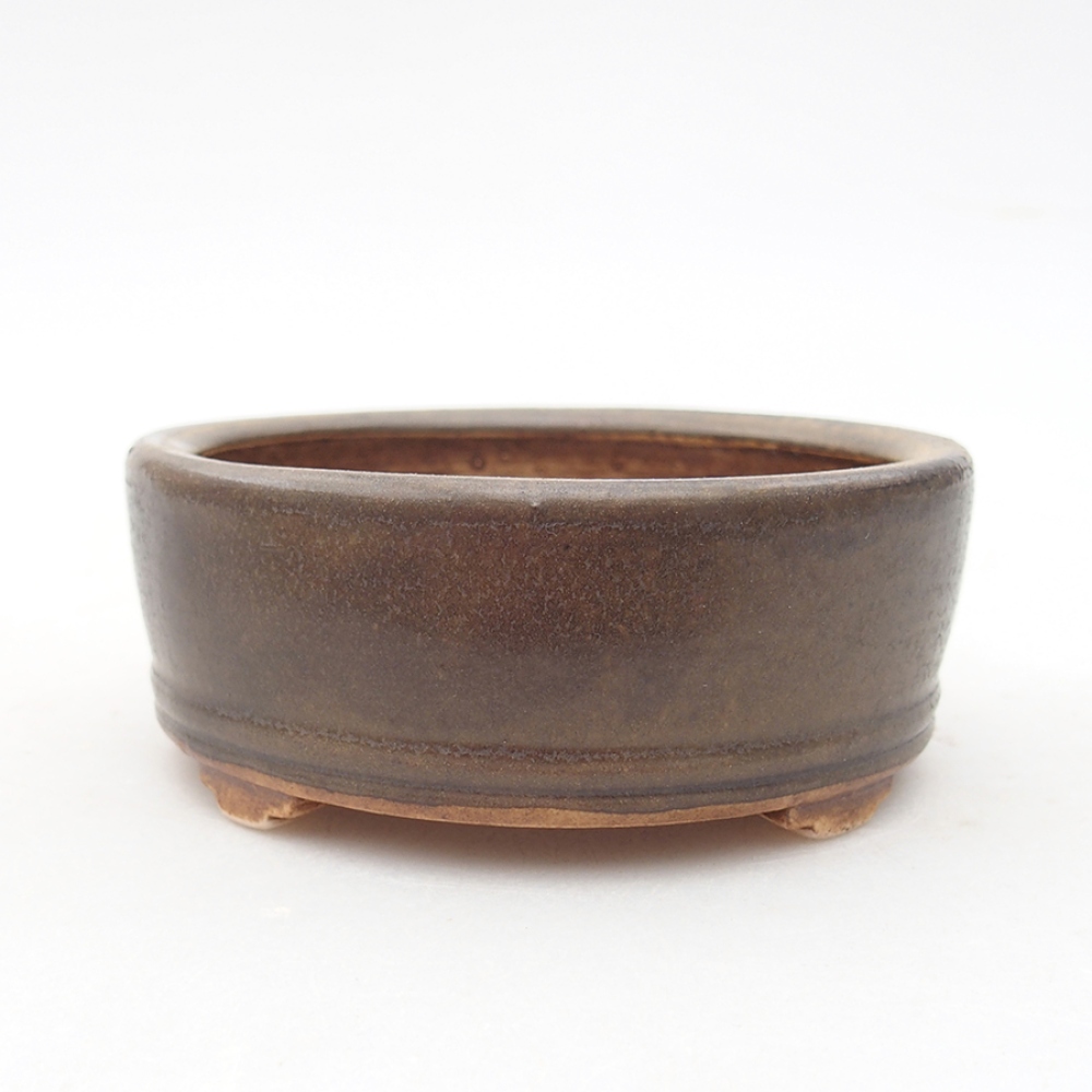 Ceramiczna miska do bonsai 9 x 9 x 3,5 cm, kolor brązowy