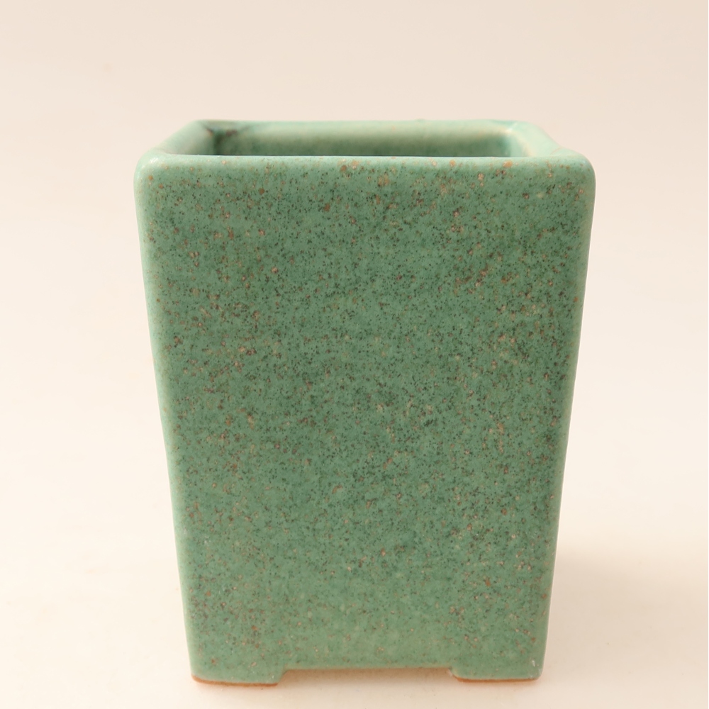 Ceramiczna miseczka do bonsai 7,5 x 7,5 x 10 cm, kolor zielony