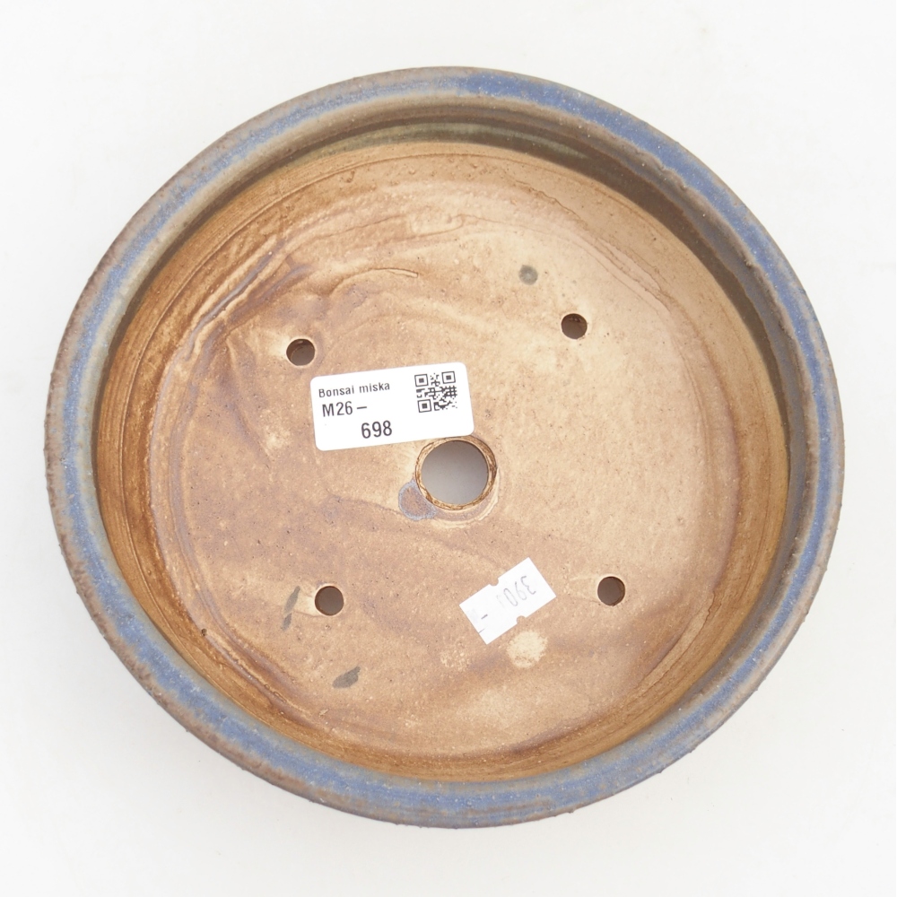 Ceramiczna miska na bonsai 18 x 18 x 5 cm, kolor niebieski